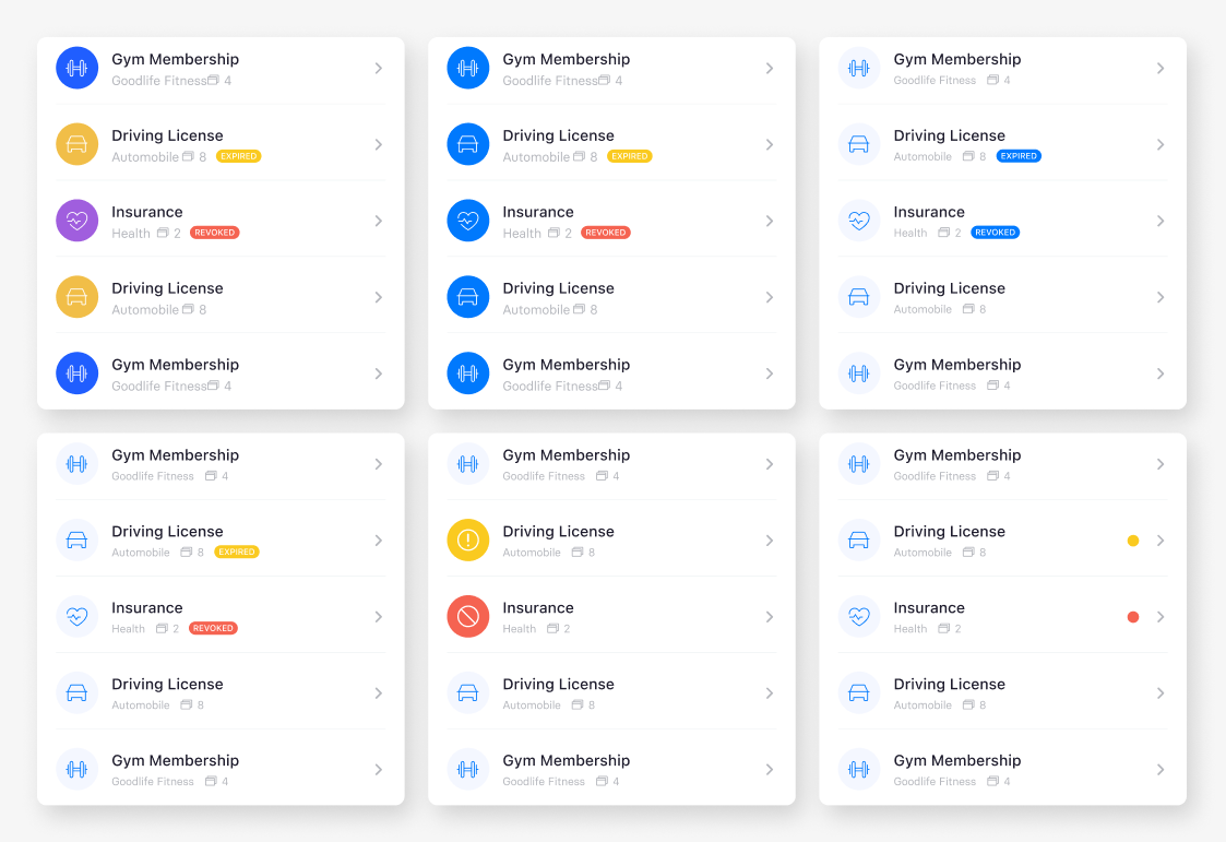 appx-credential-list-style-explorations AppX - Credential list design explorations